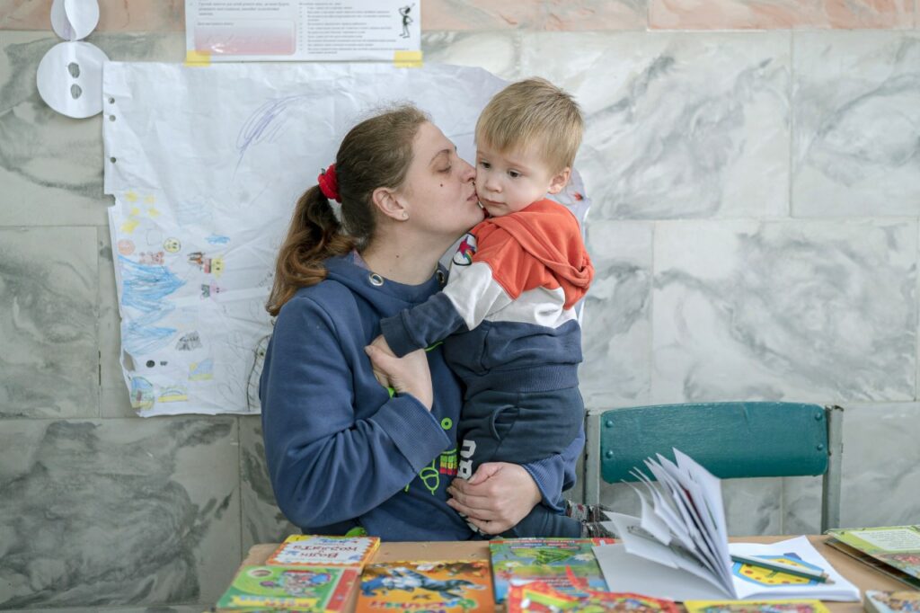 Kateryna and her youngest son